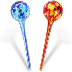 Plant Watering Globes, 2 Pieces Automatic Watering Bulbs with 2 Tags